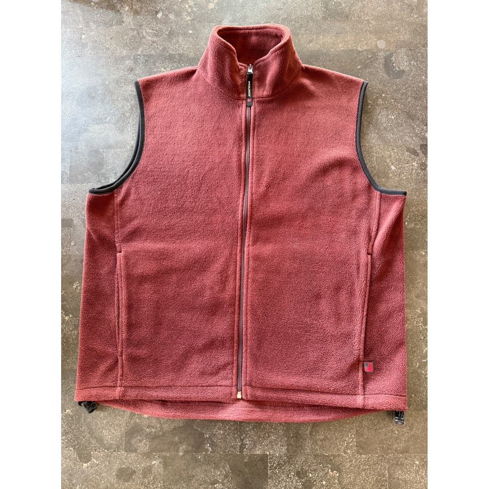 Woolrich Men's Size M Mulberry Fleece Vest Full Zip Mock Neck Hiking Gorpcore